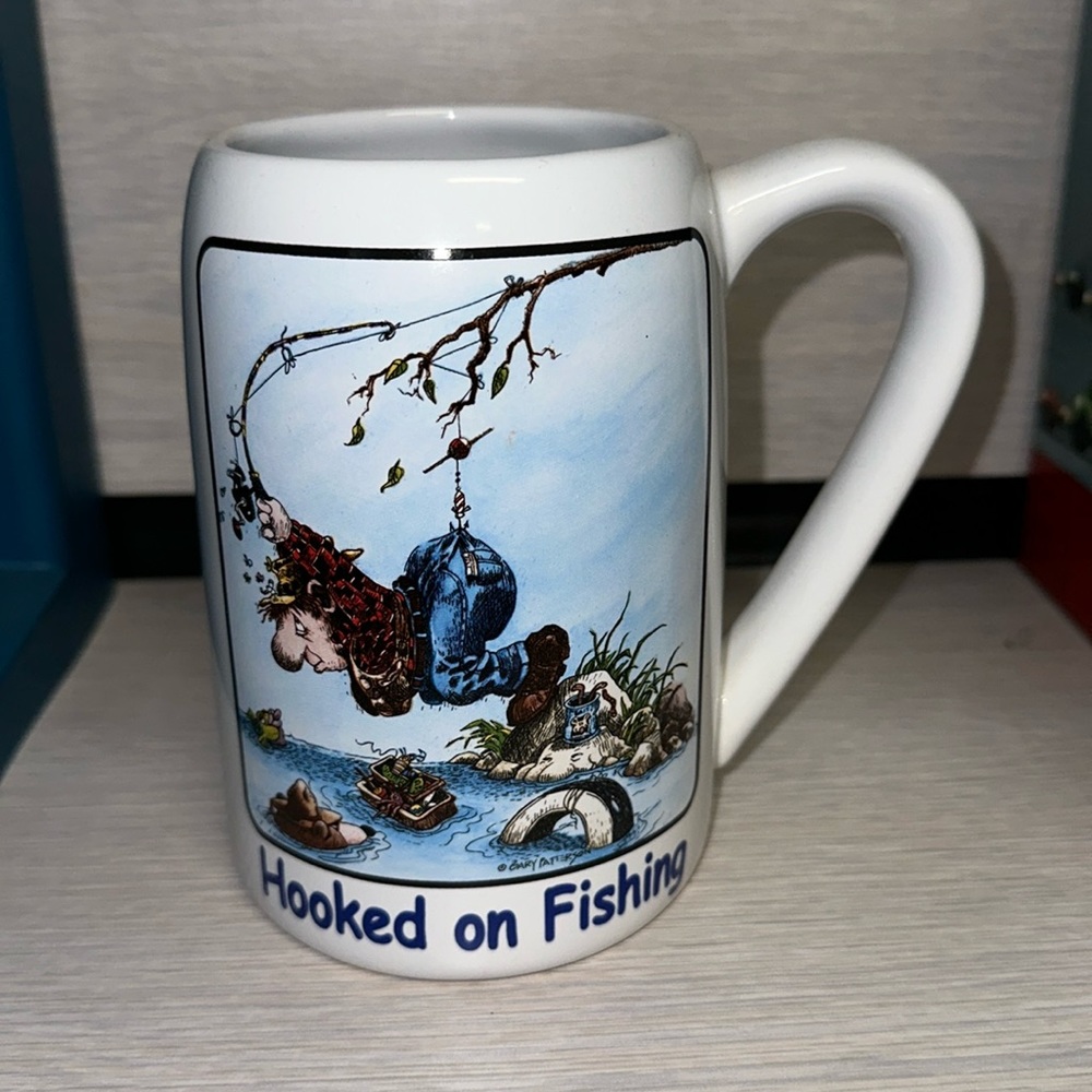 Clay Design ceramic mug Hooked on Fishing by Gary Patterson